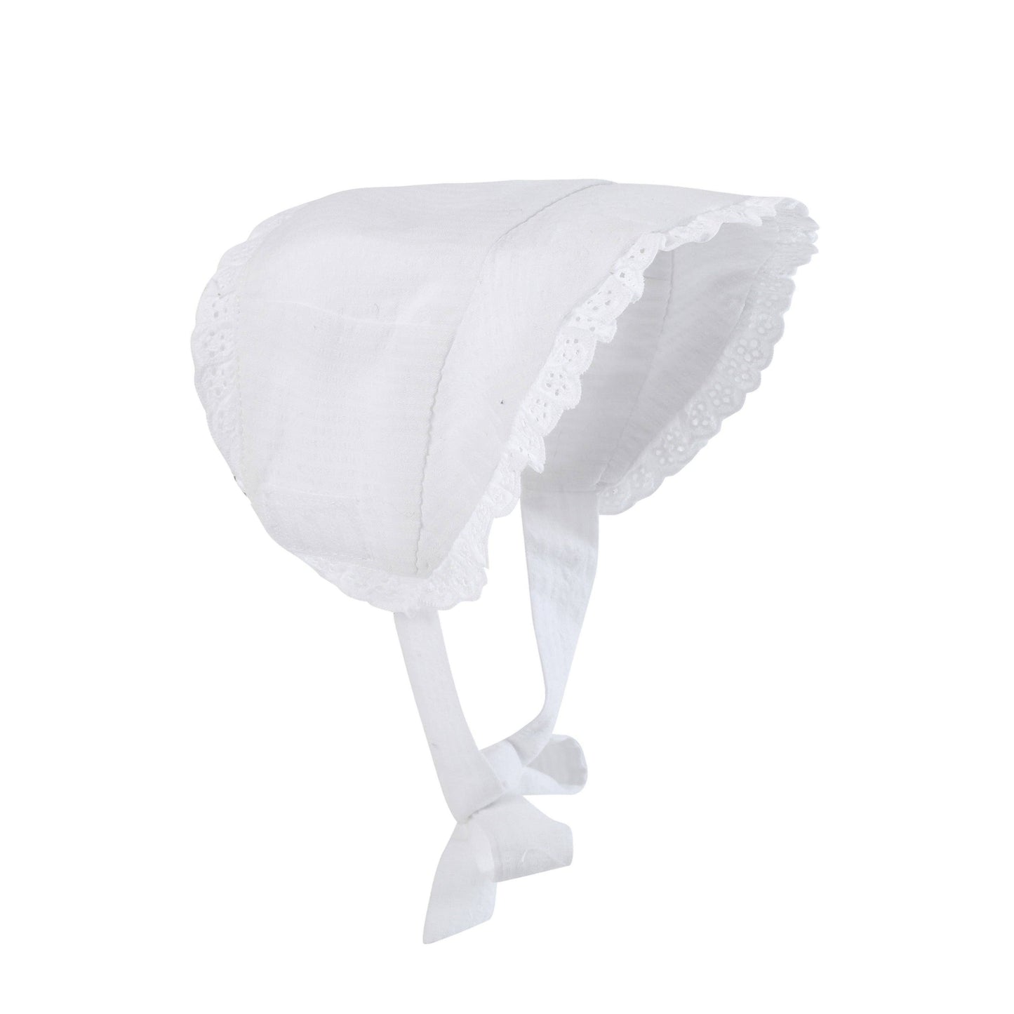White Lace Baby Bonnet