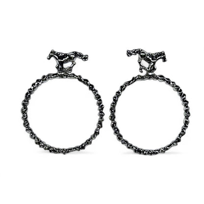 Dangle Hoop Earrings on Buckin Horse