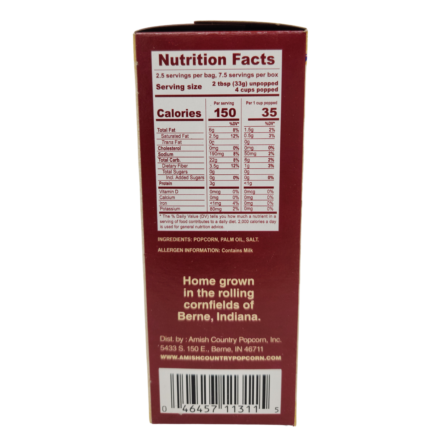 Amish Country 3pk Microwave Lite Natural Popcorn
