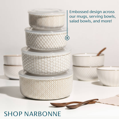 Kook Ceramic Nesting Bowls with Lids