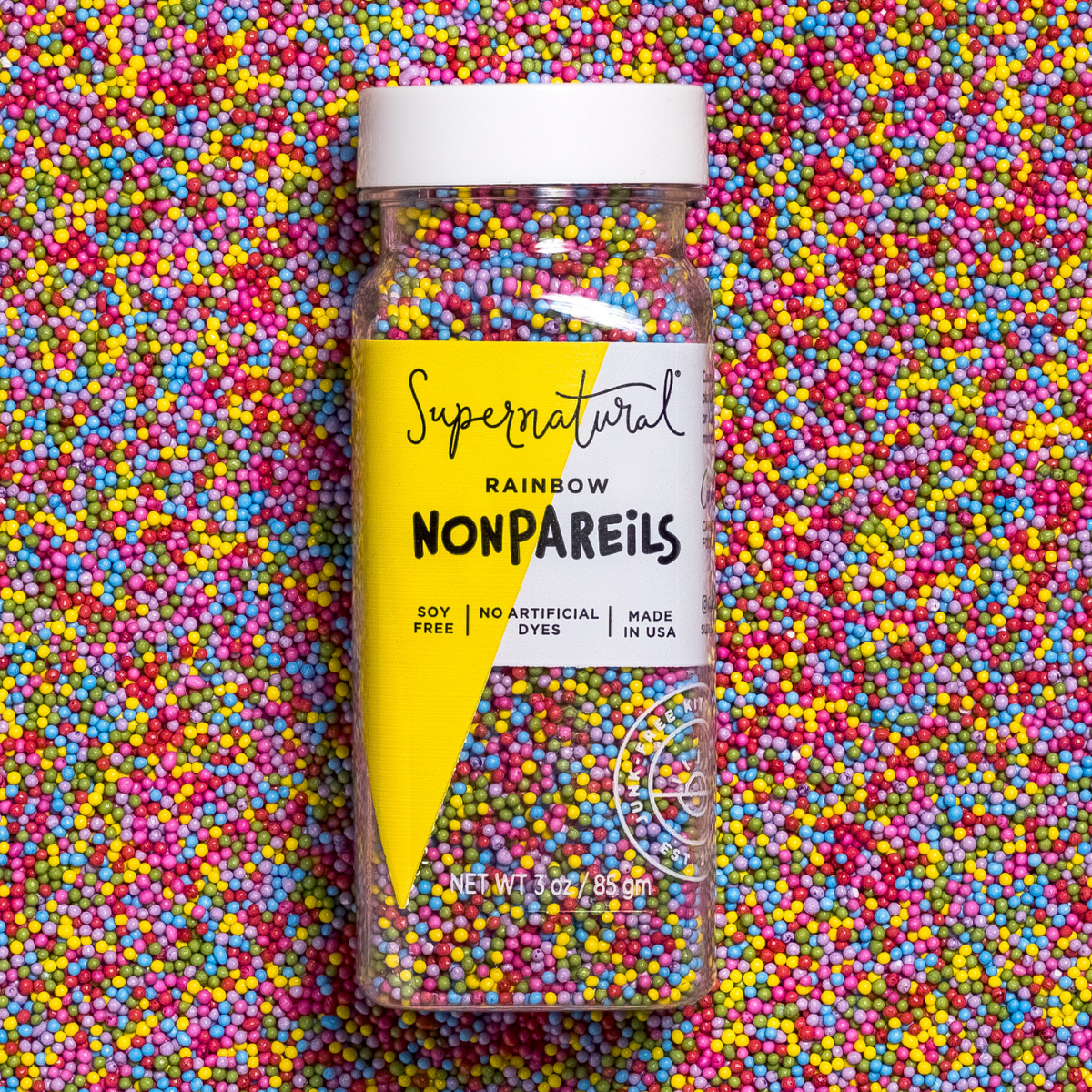 Supernatural Dye-Free Rainbow Nonpareils Sprinkles