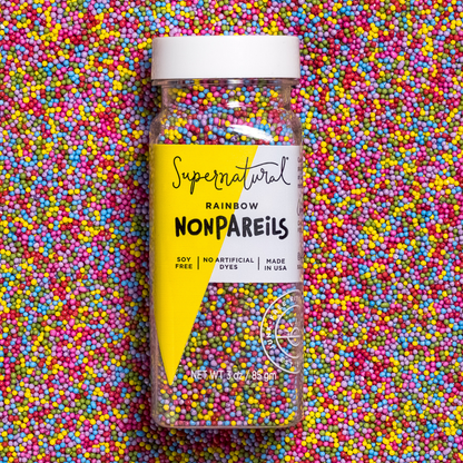 Supernatural Dye-Free Rainbow Nonpareils Sprinkles