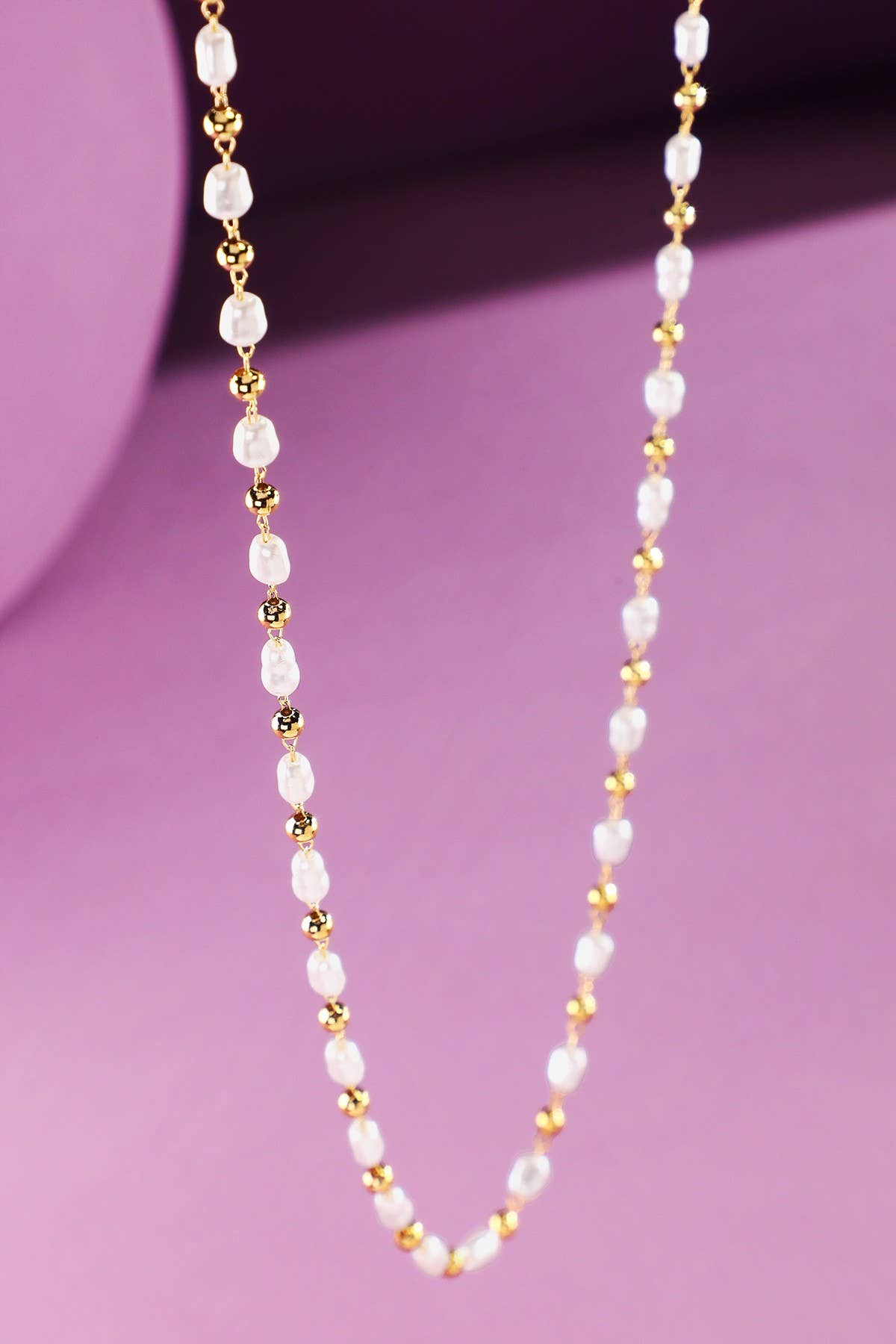 Bead & Rice Pearl Necklace
