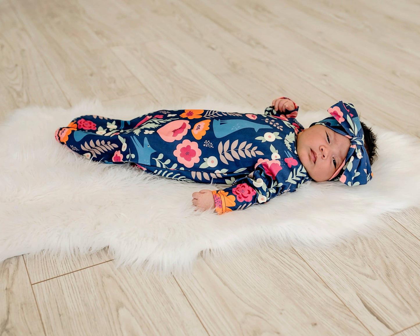 Infant Fox Gown and Headband