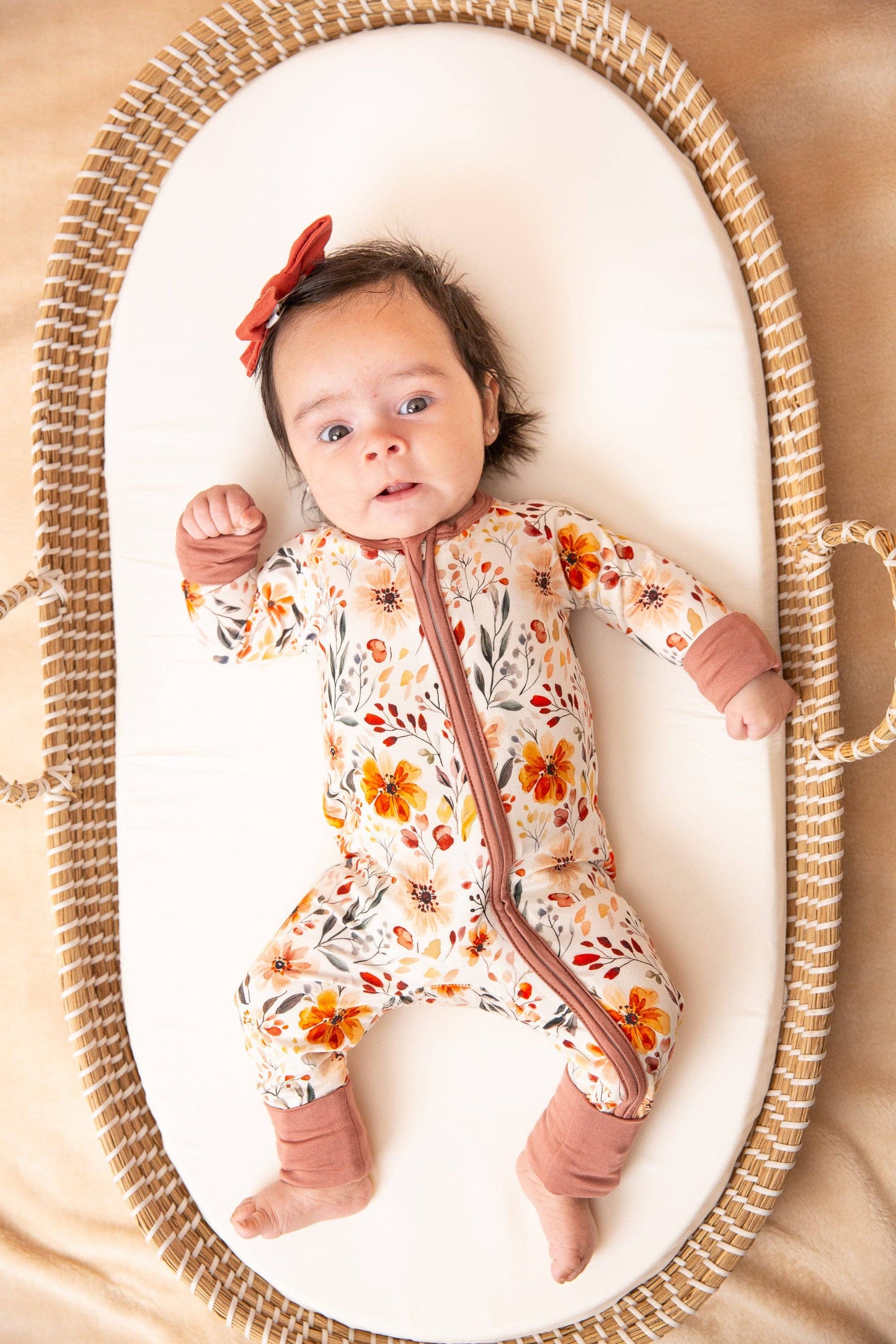 Fall Floral Bamboo Zip Romper