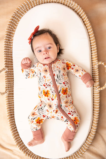 Fall Floral Bamboo Zip Romper