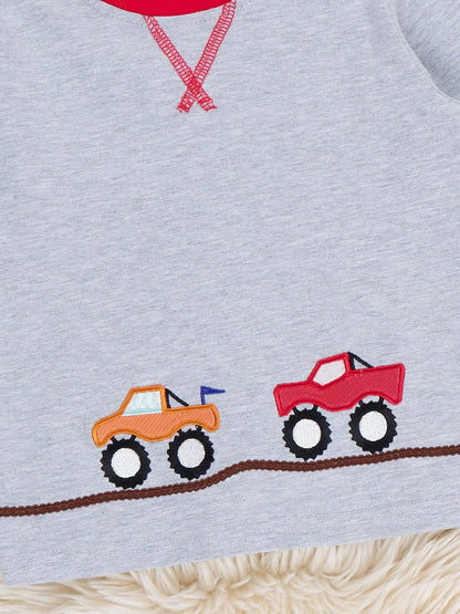 Fast Cars Embroidered Stripe Top