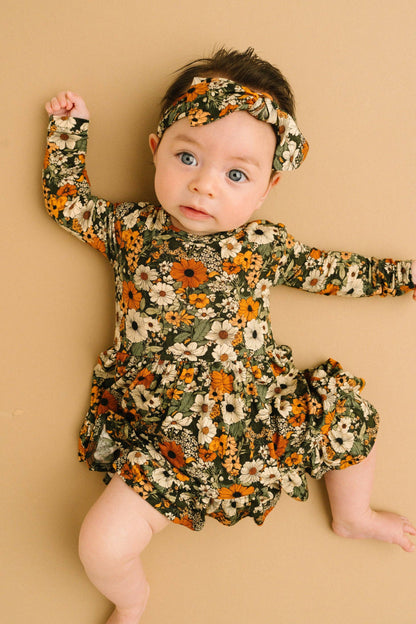 Rustic Blooms Long Sleeve Bodysuit Bamboo Dress