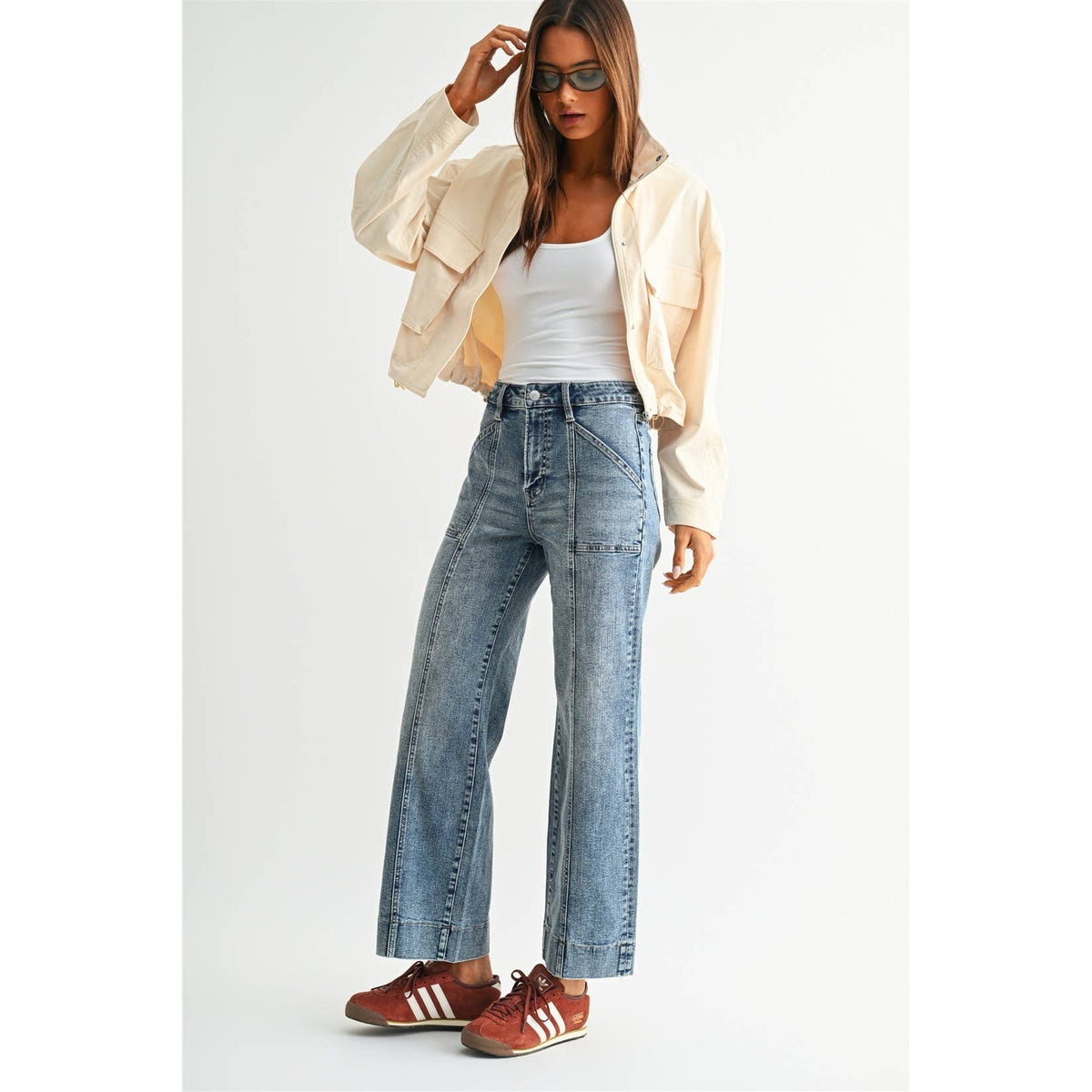 MICA HIGH-RISE WIDE ANKLE TROUSER HEM