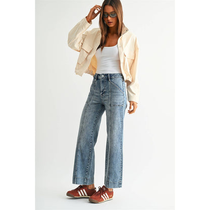 MICA HIGH-RISE WIDE ANKLE TROUSER HEM