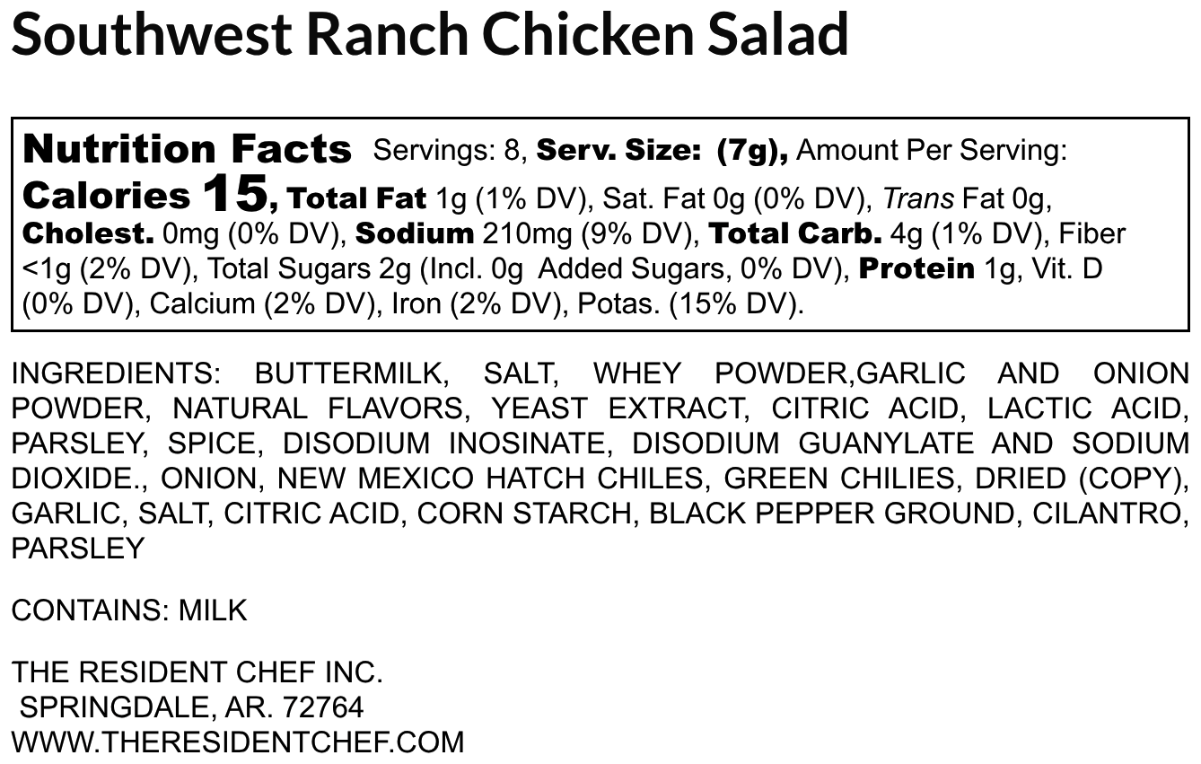 Southwestern Ranch Chicken Salad Mix