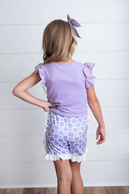 Lavender Lace Checkered Set