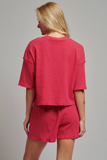 Knit Striped Two-Piece Lounge Set