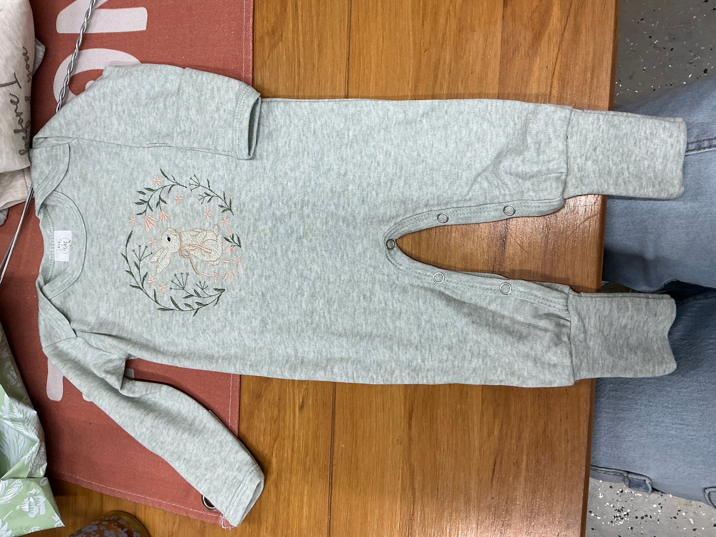 Green Romper Easter Bunny