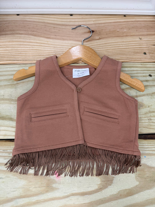 Mocha Fringe Vest