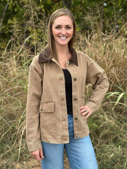BROWN DENIM BARN JACKET