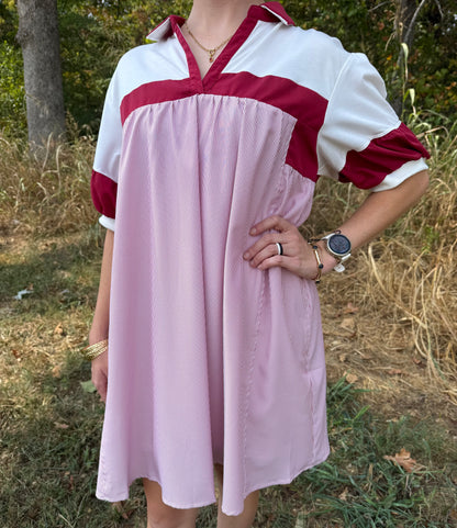 RED AND WHITE GAME DAY DRESS