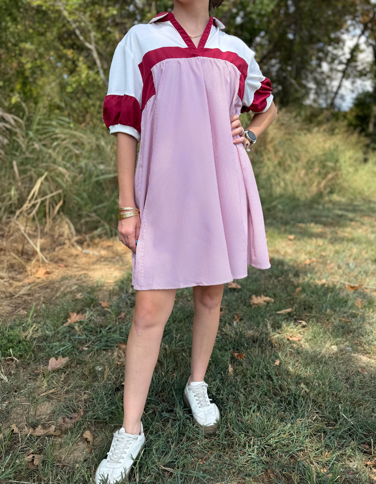 RED AND WHITE GAME DAY DRESS