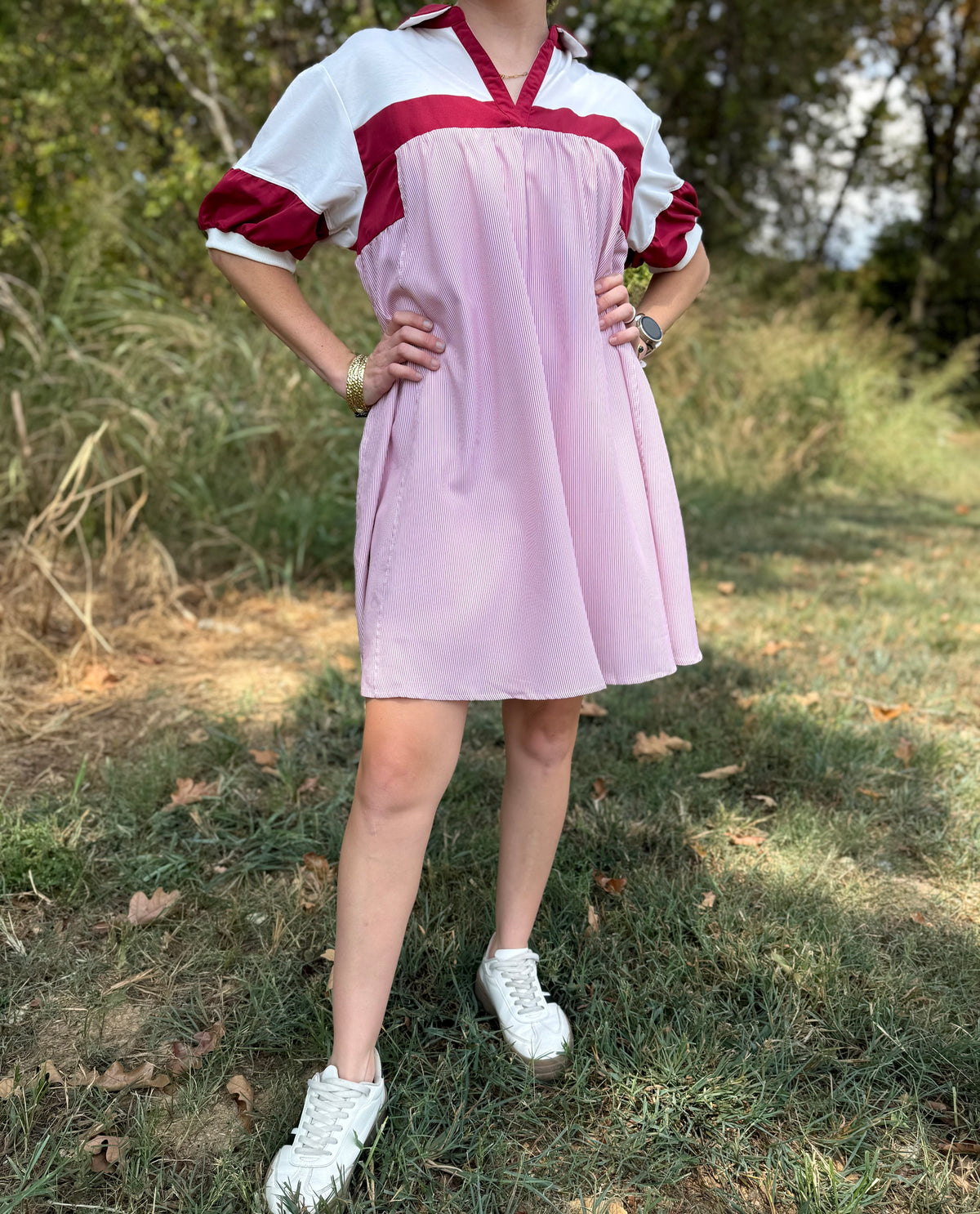 RED AND WHITE GAME DAY DRESS