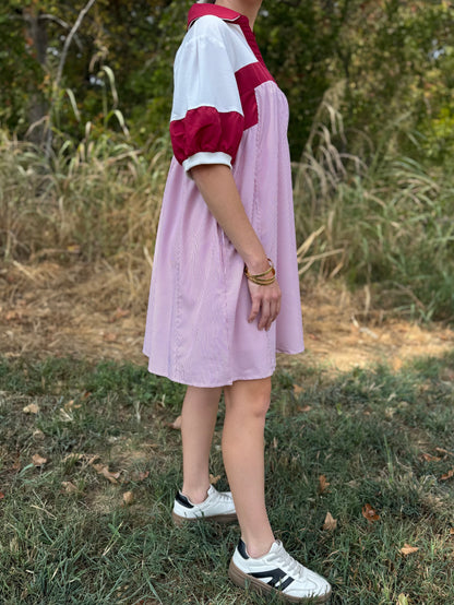 RED AND WHITE GAME DAY DRESS