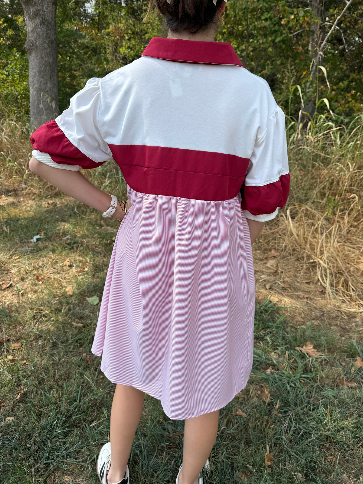 RED AND WHITE GAME DAY DRESS