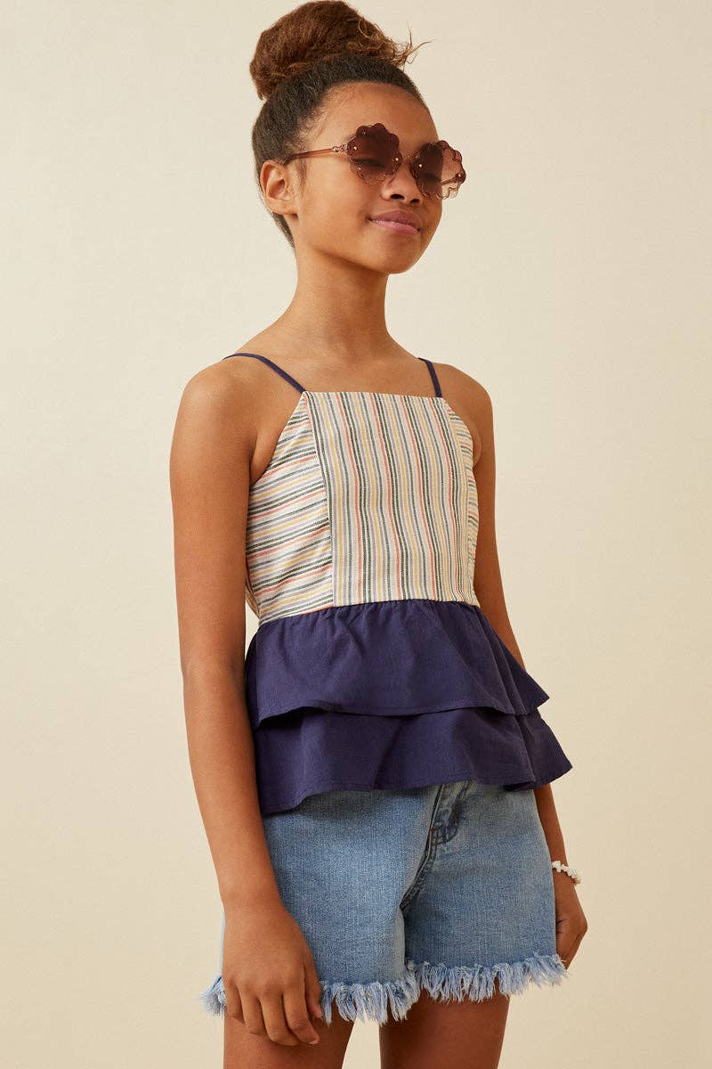 Girls Colorblock Peplum Tank