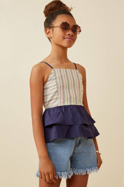 Girls Colorblock Peplum Tank
