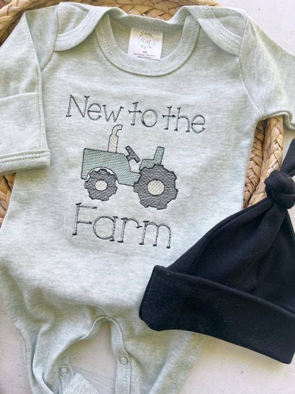 New To The Farm Boys Romper