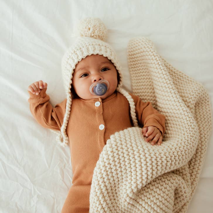 Natural Garter Stitch Bonnet Baby & Kids