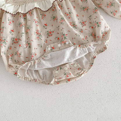 Vintage Floral Romper Set