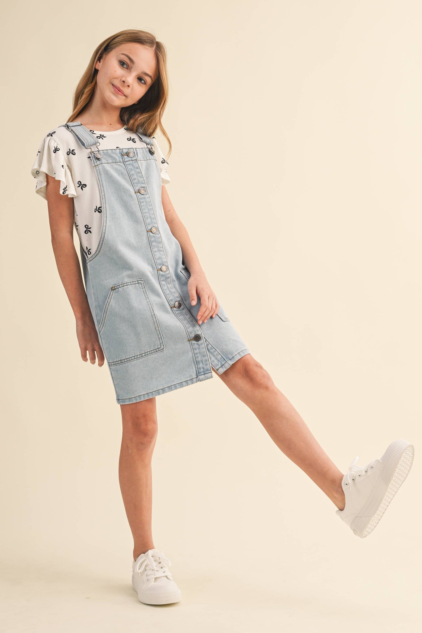 Girls Denim Overall Dress