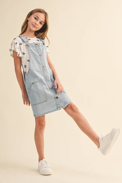 Girls Denim Overall Dress