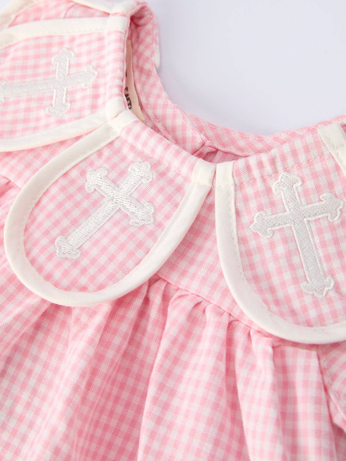 Pink Smocked Cross Girls Bloomer Set
