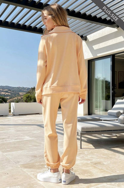 Quarter Zip & Jogger Plus Size Set
