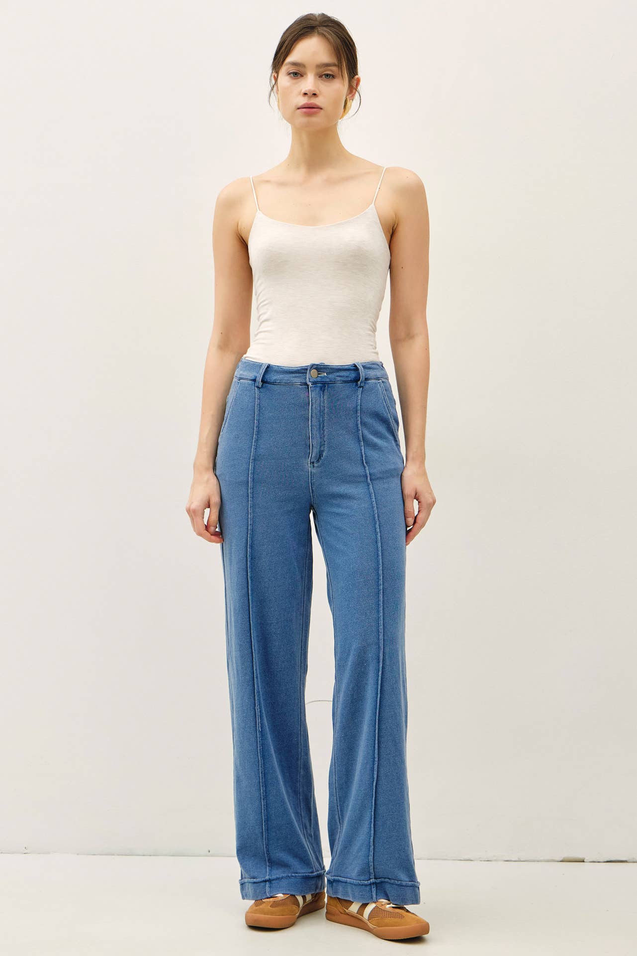 KNIT DENIM PANTS