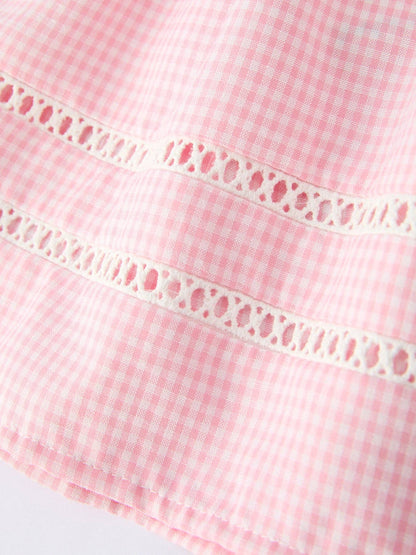 Pink Smocked Cross Girls Bloomer Set