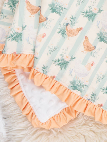 Chicken Ruffle Blanket
