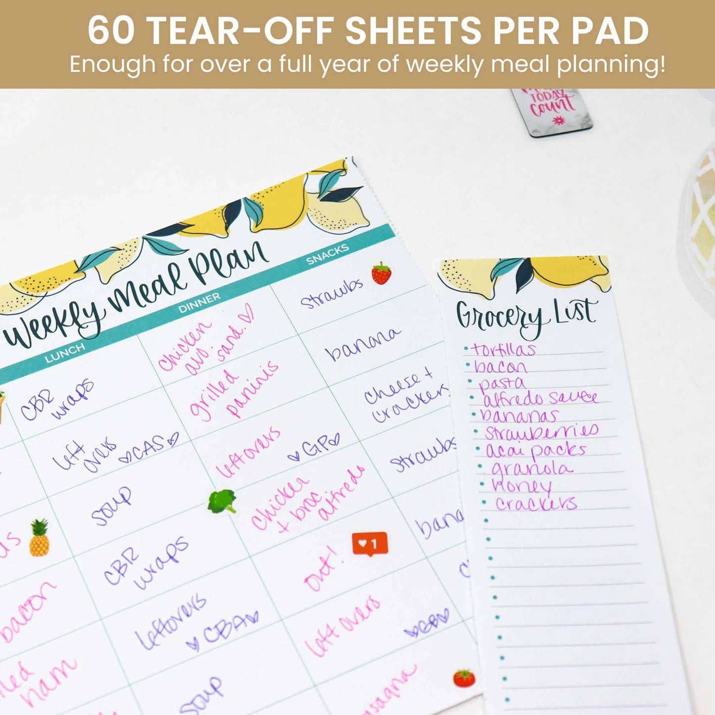 Horizontal Meal Planning Pad, 8.5x11 in