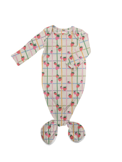 Berry Patch (Strawberries) Knotted Infant Gown