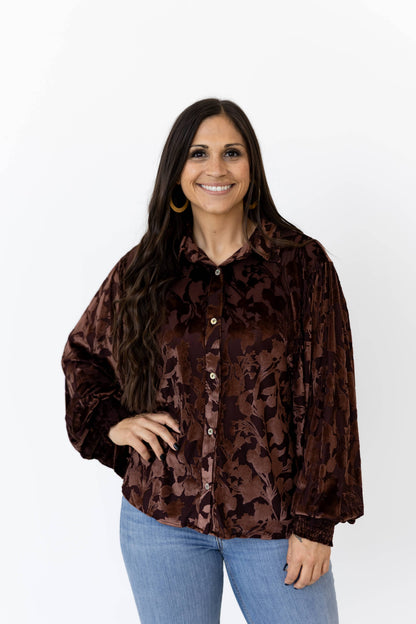 CHOCOLATE VELVET TOP