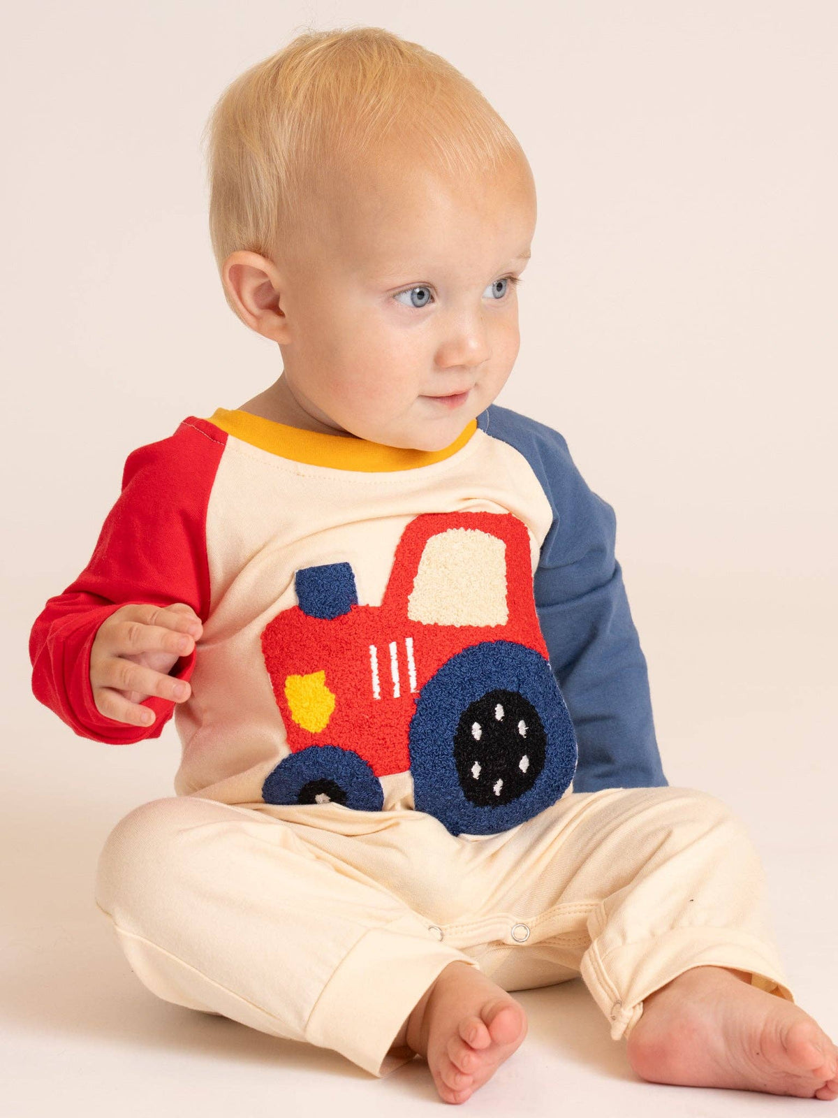 Tractor Trail Embroidered Romper