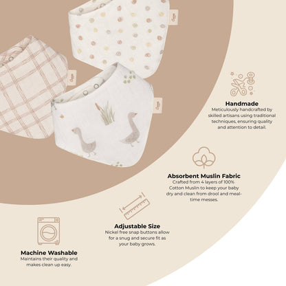 Charlie 3-pc. Farmhouse Goose Bib Set