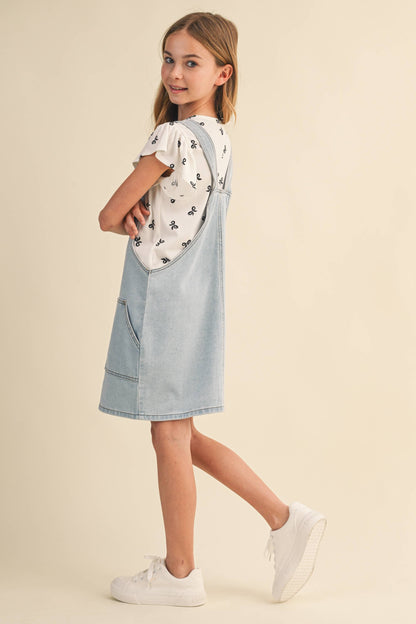 Girls Denim Overall Dress