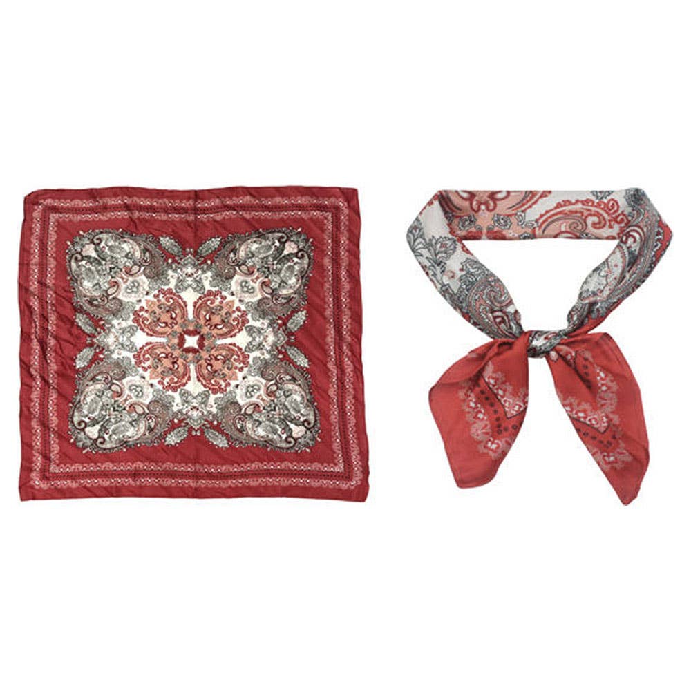 PAISLEY MEDALLION PRINT SILKY BANDANA