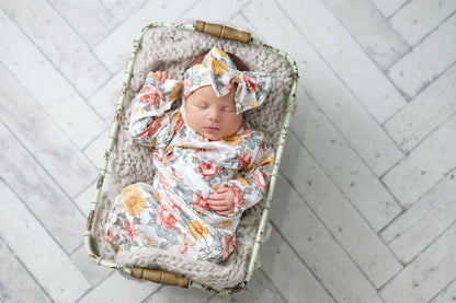 Infant Botanical Ecru Gown