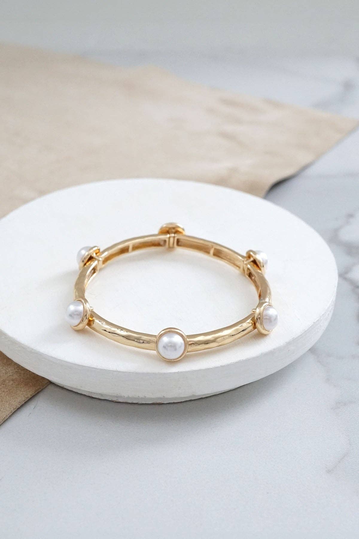 Jeweled Golden Bangle with stone dots
