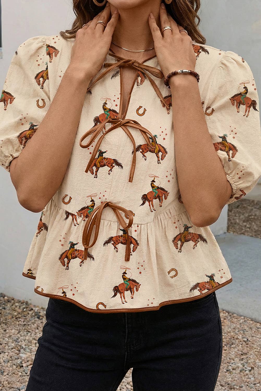 Cowboy Bowknot Blouse