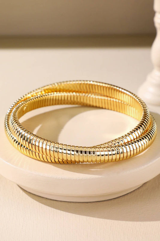 Gold Tubogas Bangle Bracelet