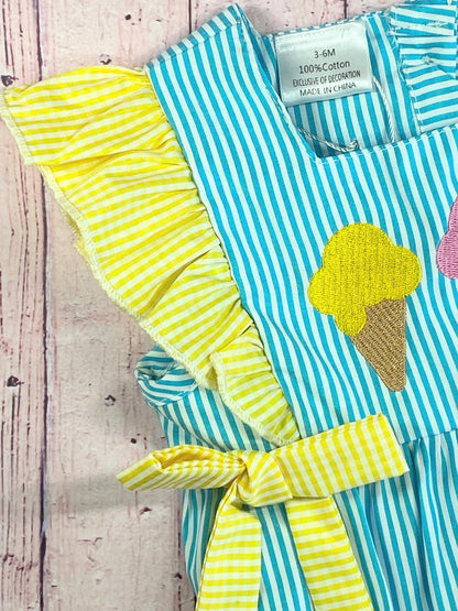 Ice Cream Ruffles & Bows Shorts Set