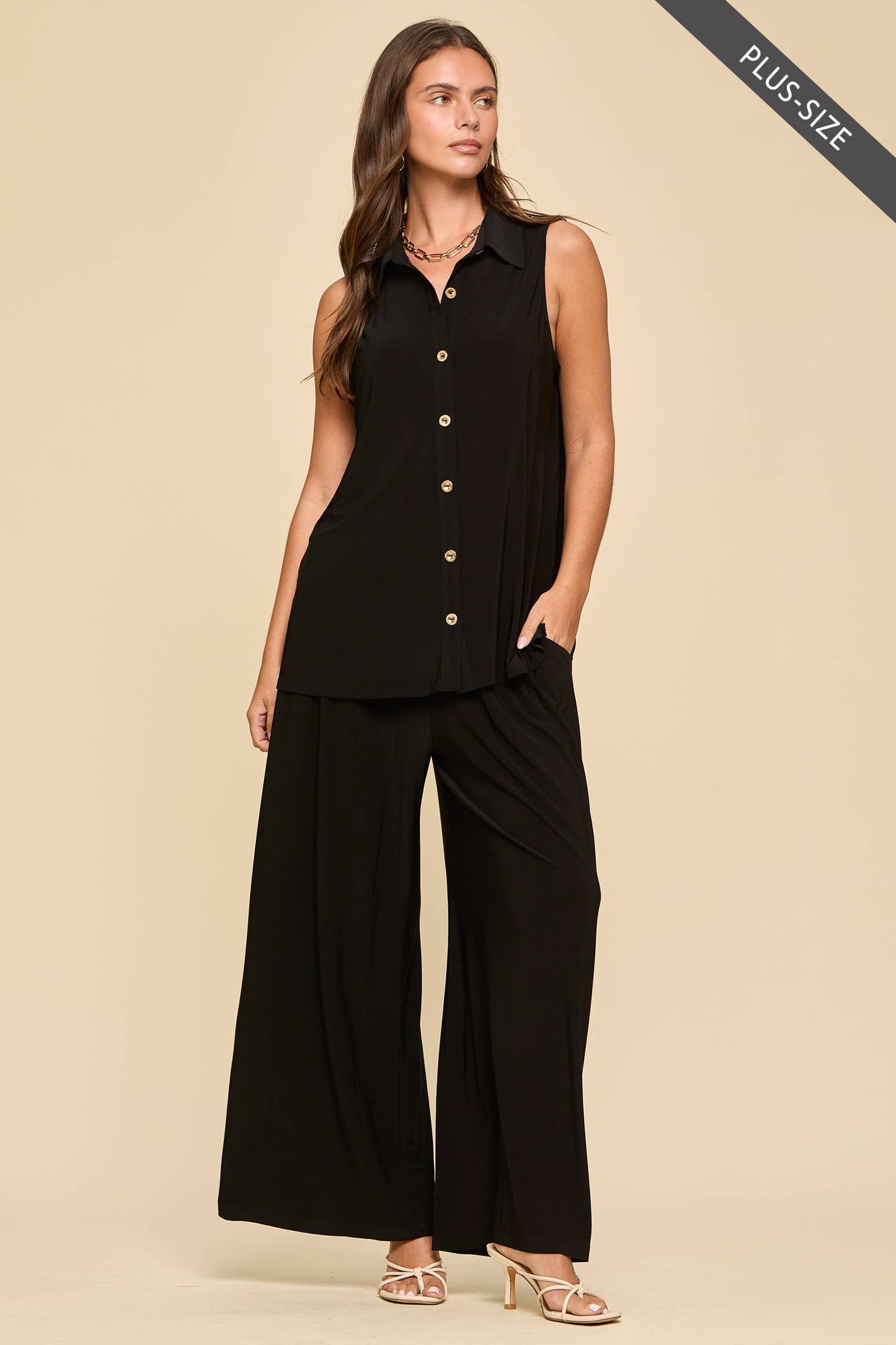 Black Resort Wear Set-Plus Size